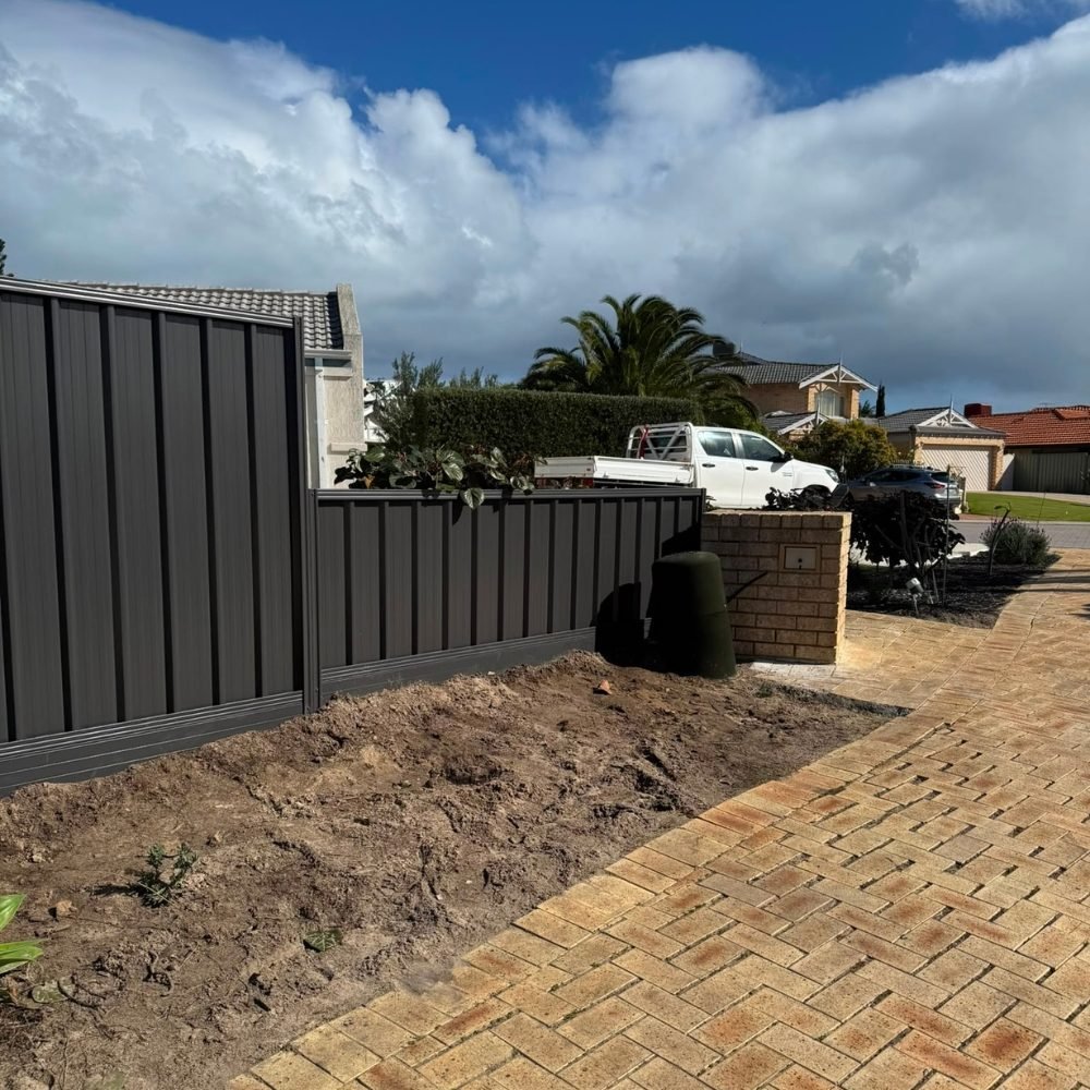 Fence installation completed for a property in Perth WA.